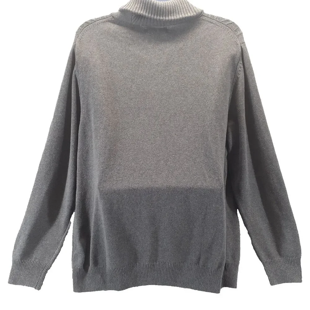 Southern Pines Sweater Mens Sz XL Gray Cable Knit Collared Cotton Button Classic